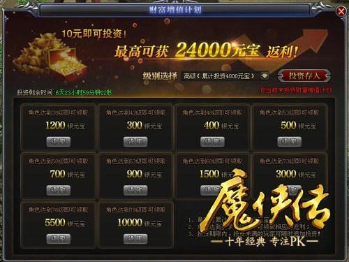 									增值计划!《魔侠传》投资赚10倍								