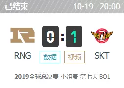 LOLS9全球总决赛10月19日小组赛RNG vs SKT比赛视频