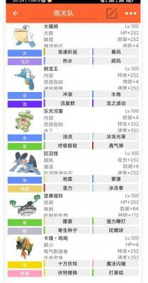 口袋妖怪究极绿宝石5.4雨天队最佳配置 口袋妖怪究极绿宝石5.4雨天队阵容