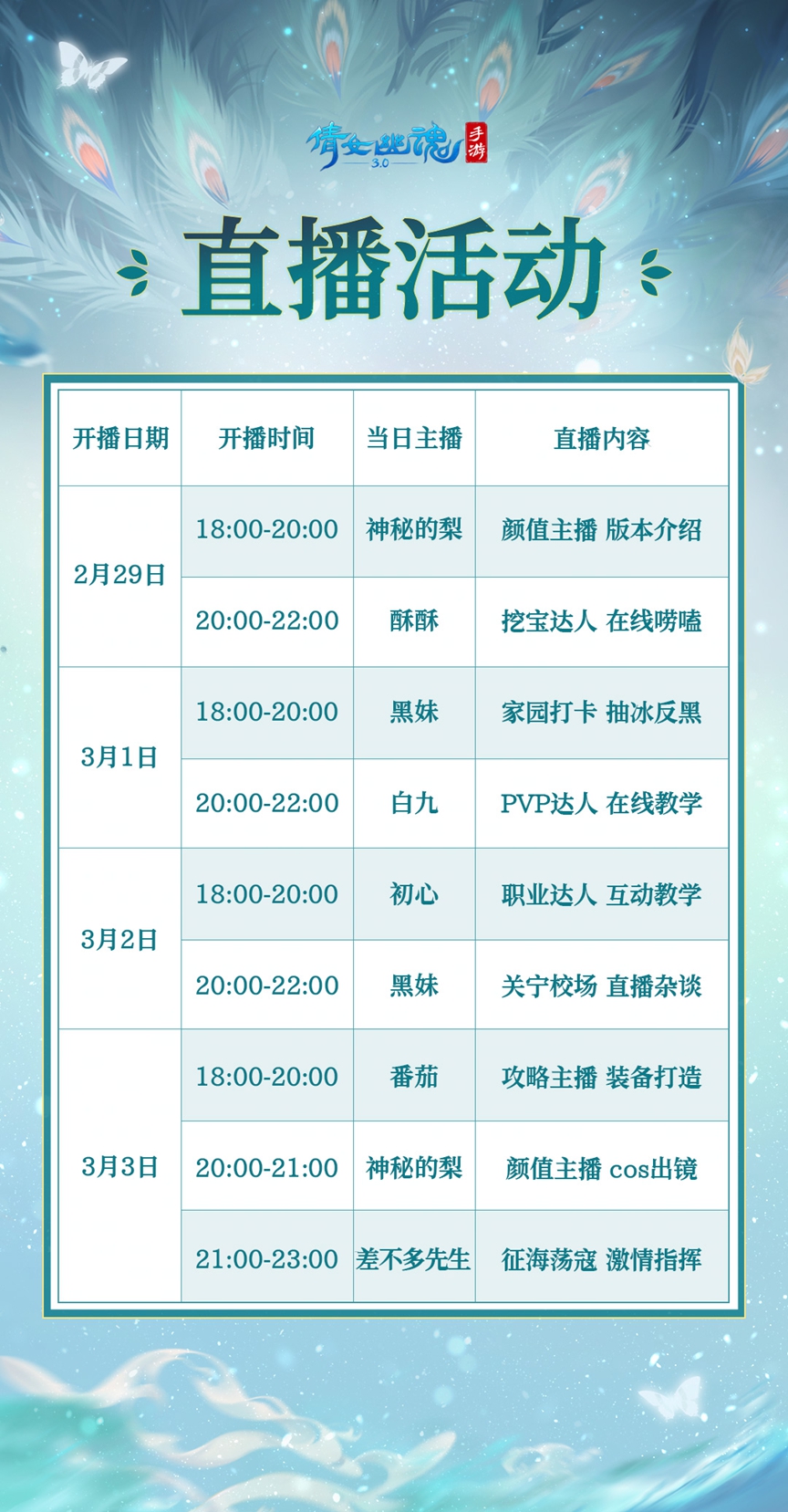 倩女手游2月大版本火热开启，万粉人气主播组成先锋体验团激情带玩！