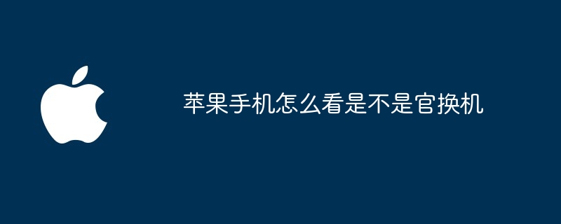 苹果手机怎么看是不是官换机