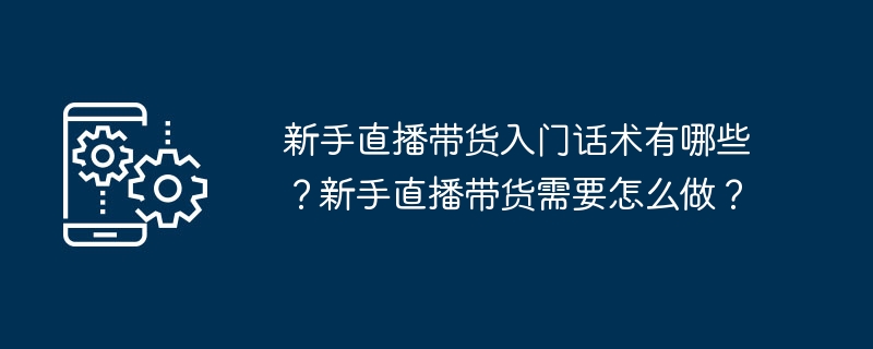 新手直播带货入门话术有哪些？新手直播带货需要怎么做？