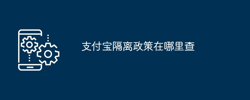 支付宝隔离政策在哪里查