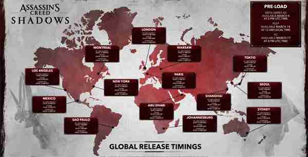 《刺客信条：影》公布解锁预载时间 育碧商城将提前