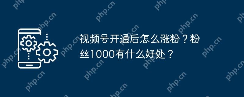 视频号开通后怎么涨粉？粉丝1000有什么好处？