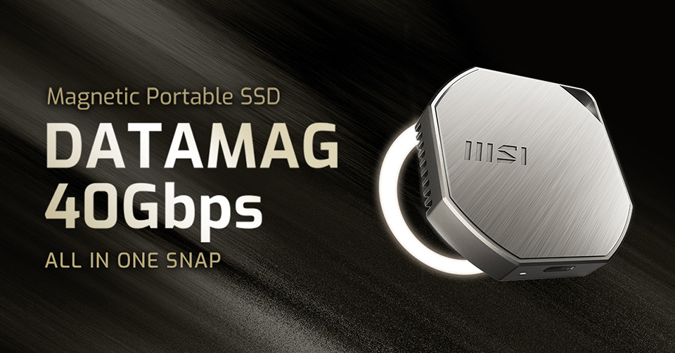 微星推出 USB4 磁吸移动固态硬盘 DATAMAG 40Gbps,至高 4TB 容量