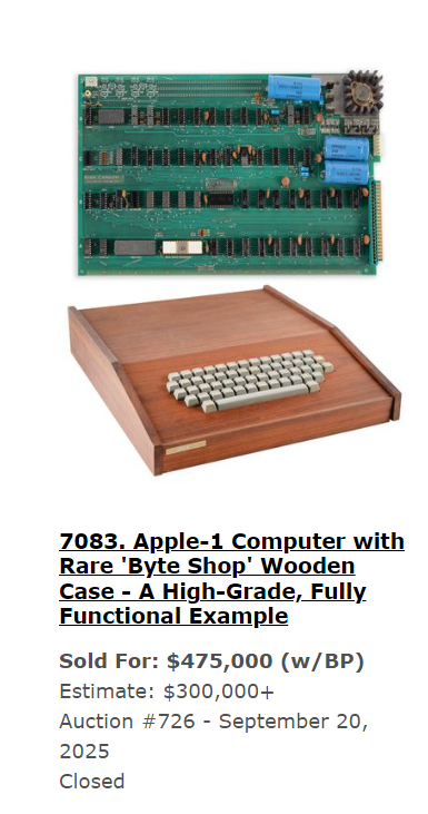罕见木盒版Apple-1拍卖价突破337万,全球现存仅9台